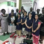 with team members